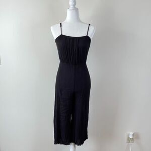 Kimchi Blue (Urban Outfitters) Black Cropped Frayed Jumpsuit Size Small